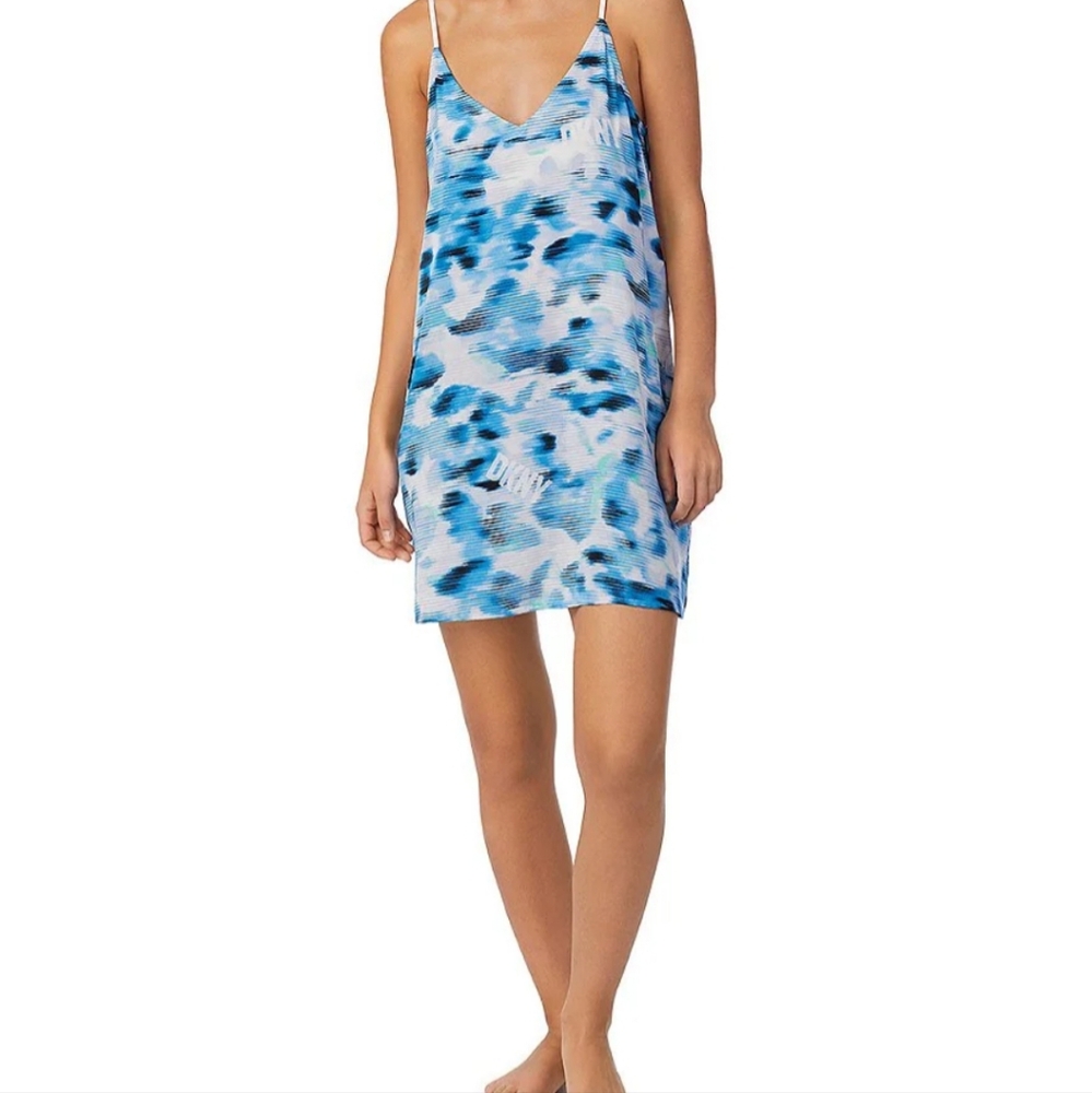DKNY print Sleeveless Satin Chemise size S